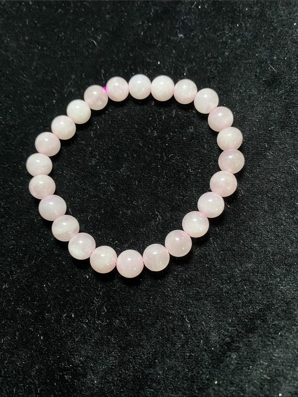 Genuine Pink Quartz Round Beads Stretch Bracelet